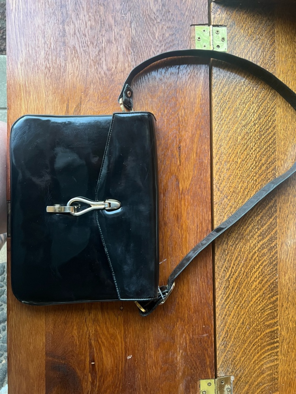Vintage Lederer de Paris Purse - Black Patent Leather